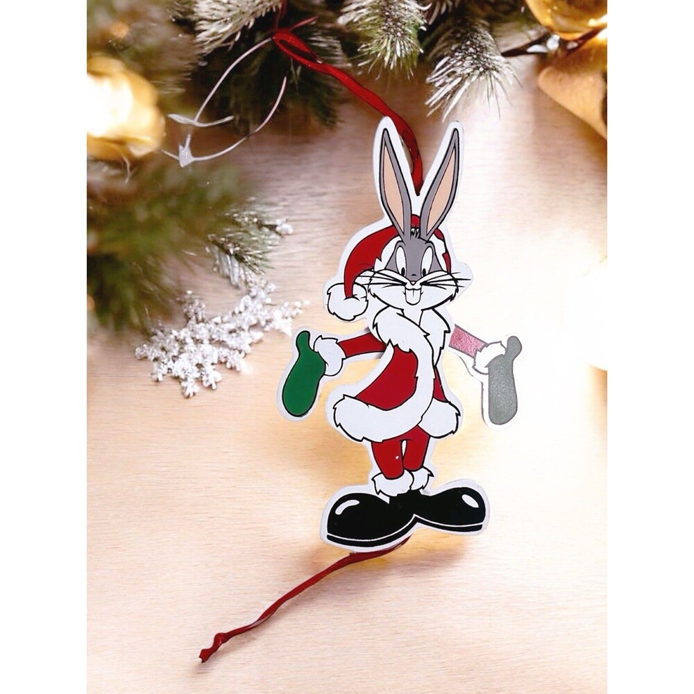 Kurt Adler TM&C 1996 Warner Brothers Wooden Bugs Bunny Movable Ornament VTG